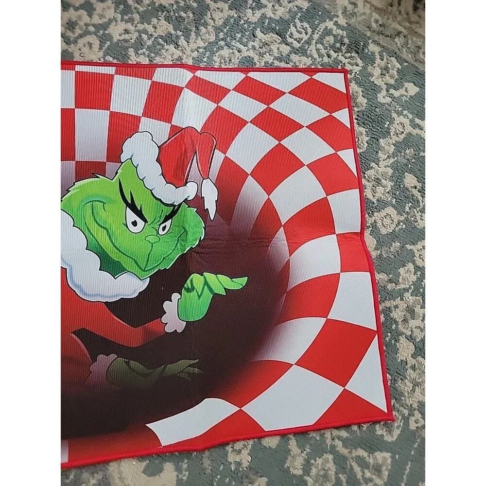 3D Illusion Grinch Christmas Doormat Holiday Decoration Rug 23x35” Dr Seuss